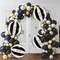 Black and Silver Striped Balloons, 22 Inch Metallic Round Foil Balloons-	Black and Silver